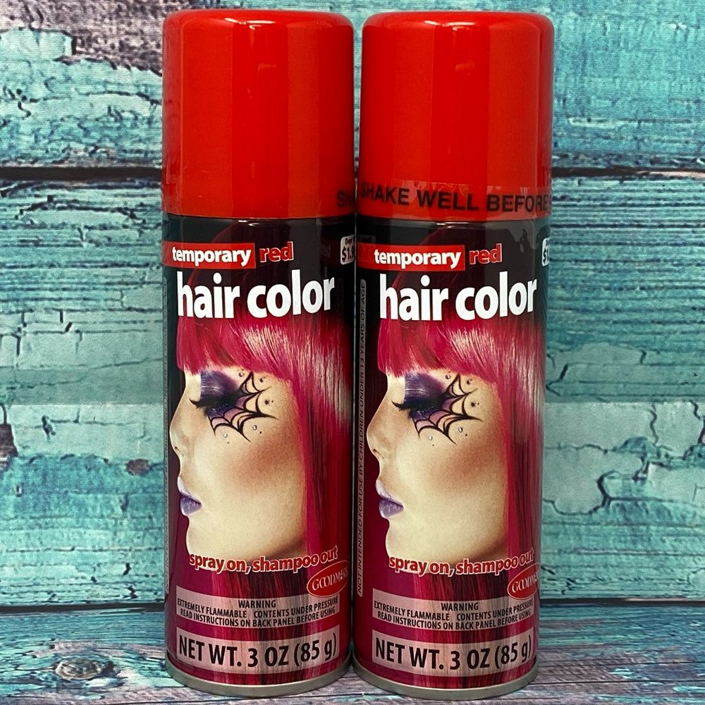 Pack of 2 Goodmark Temporary Hair Color Red Spray